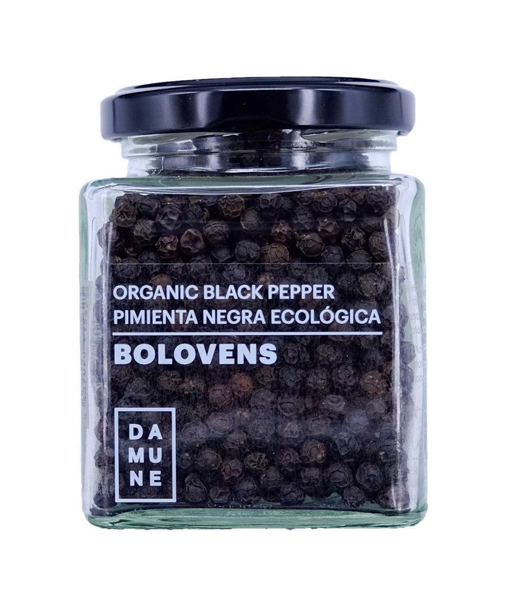 DAMUNE Schwarze Pfefferkörner Bolovens Bio Premium, 100g