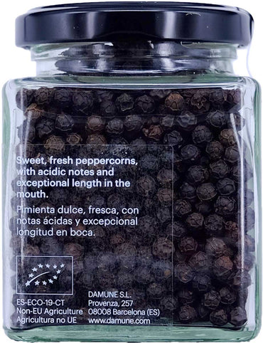 DAMUNE Schwarze Pfefferkörner Bolovens Bio Premium, 100g