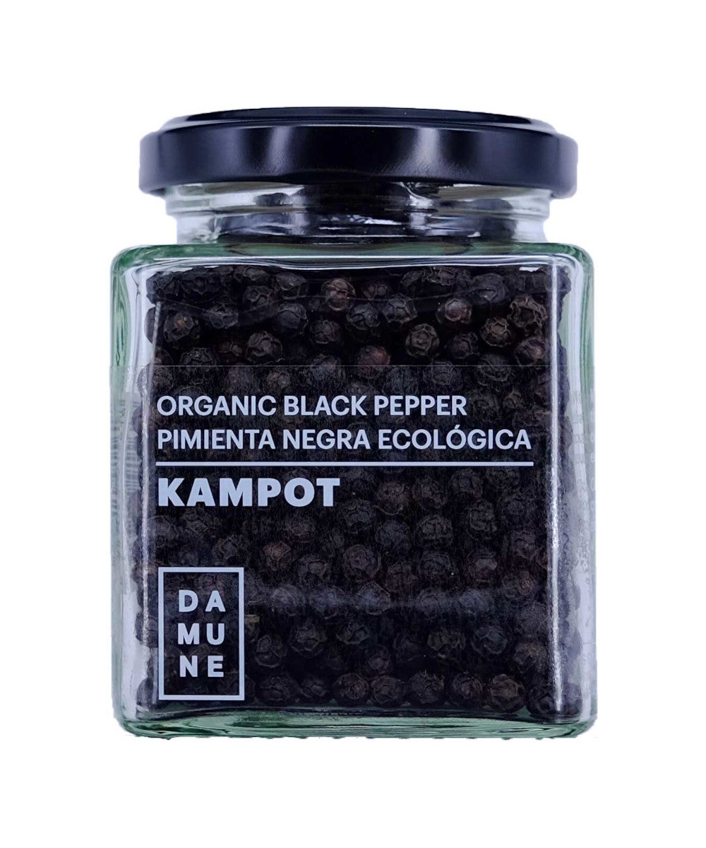 DAMUNE Schwarze Kampot Pfefferkörner Bio Premium ganz, 100g